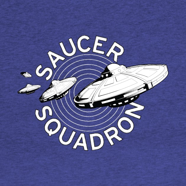 Saucer Squadron B&W by andyjhunter